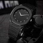 Men's Black Arabic Aura Quartz Watch - Sleek & Premium Design